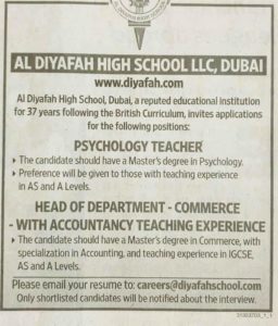 Teaching jobs in Dubai