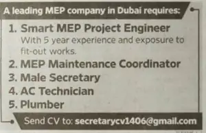 Hiring in Dubai 5x jobs