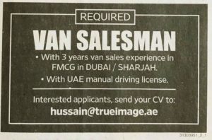 Hiring Van Sales Man