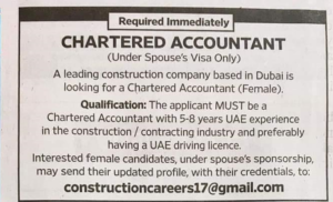 Chartered Accountant required