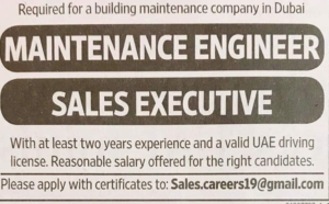 Vacancies in UAE 2x