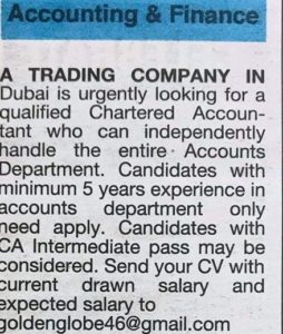 Hiring Chartered Accountant