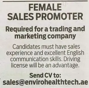 Hiring Females Sales Promoter