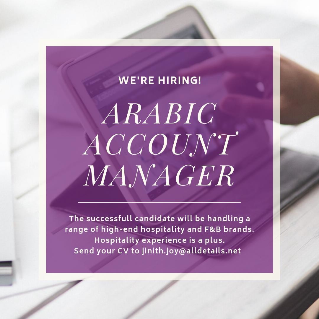 Arabic Account Manager Dubai UAE Gulf Career Hunt