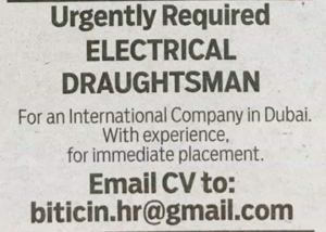 Required Electrical Draughtsman