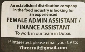 Admin and Finance Assistant