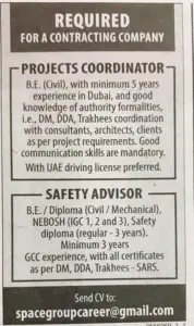 Project Coordinator and Safety Advisor