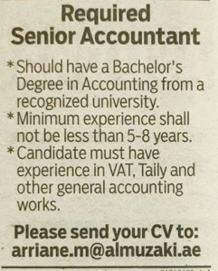 Senior Accountant required