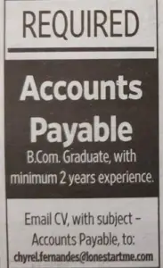 Hiring Account Payable Accountant