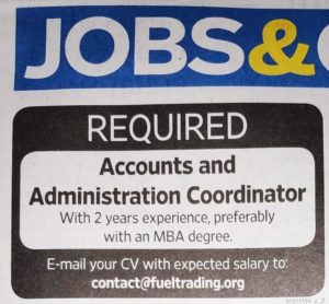 Hiring Accounts and Administration Coordinator