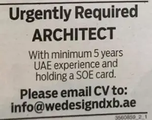 Architect Required