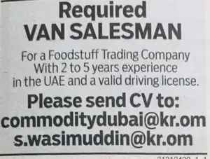 Hiring Van Salesman