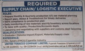 Supply Chain Logistic Executive