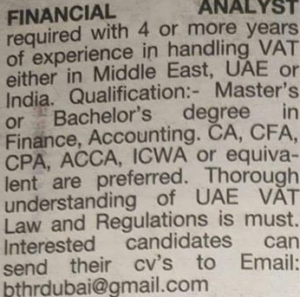 Financial Analyst required