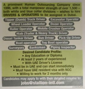 Drivers and Operators 15x Vacancies