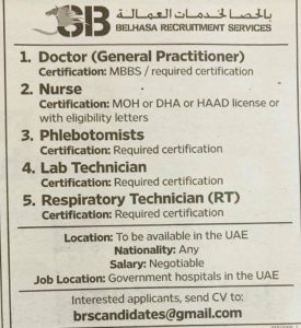 Medical Jobs in UAE 5x