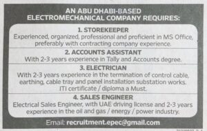 Vacancies in UAE 4x
