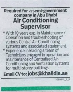 Air Conditioning Supervisor