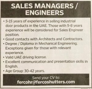 Sales Manager Engineer