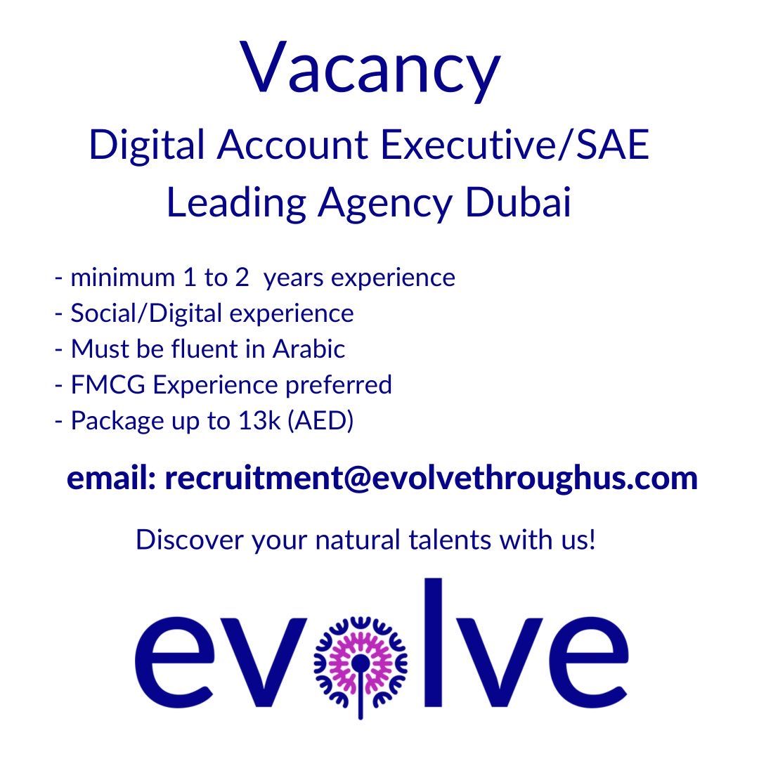 Digital Account Executive Dubai UAE Gulf Career Hunt