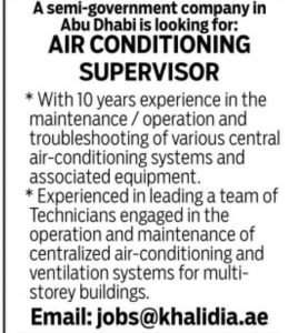 Air Conditioning supervisor
