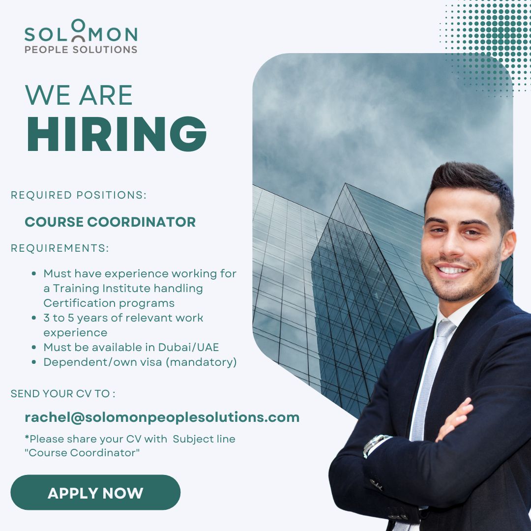 Course Coordinator Dubai UAE Gulf Career Hunt