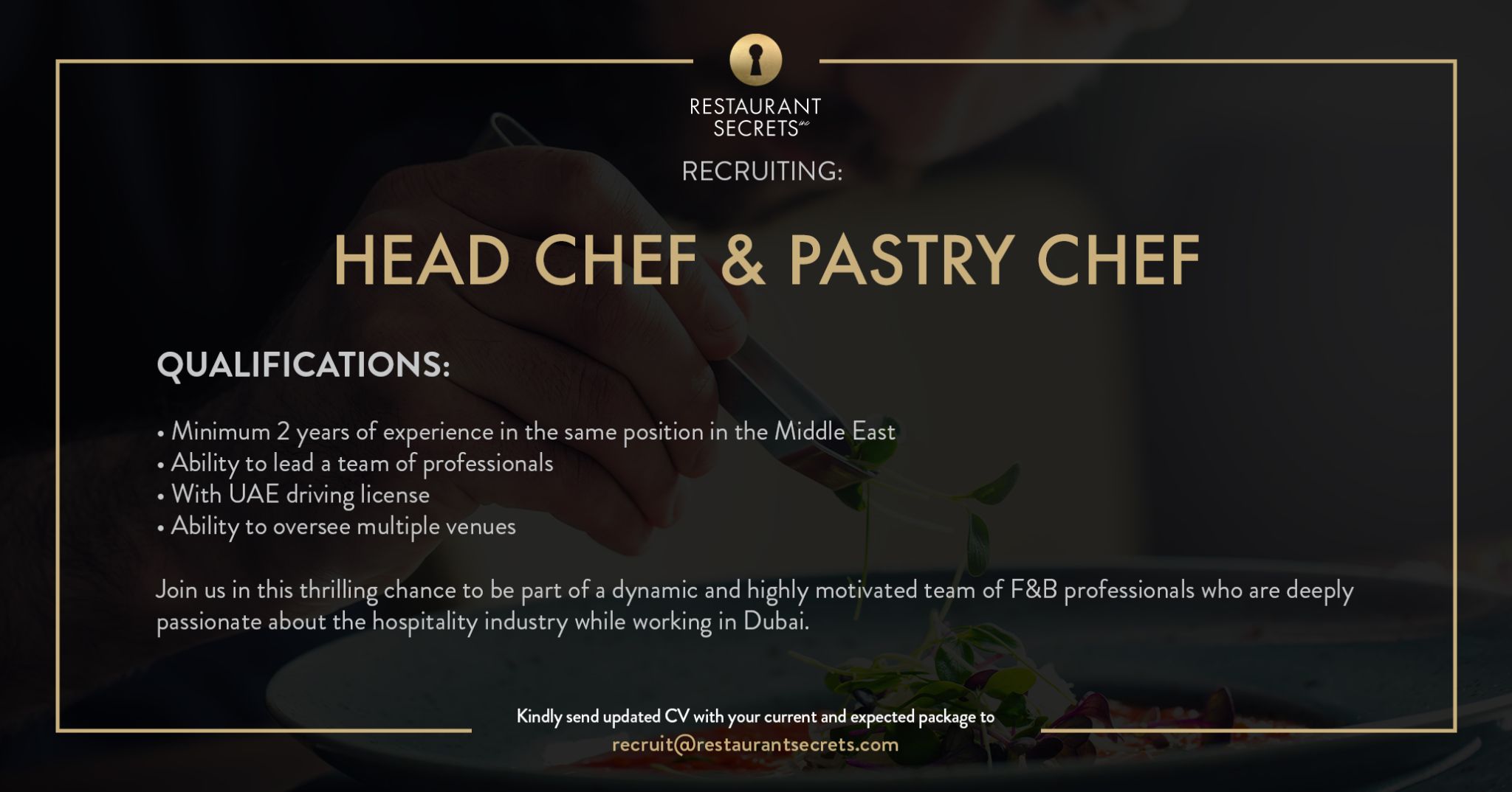 Head Chef and Pastry Chef Dubai UAE Gulf Career Hunt